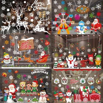 Natal Janela Adesivos Feliz Natal Decorações Para a Casa cristmas Ornamento 2022 Navidad Noel, Natal, Presente de Natal de Ano Novo 2023