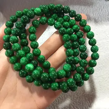 Natural de Mianmar verde jade pulseiras 108 perla o bracelete de jade rosários para mulheres, homens de oração, esmeralda, Jade pulseira