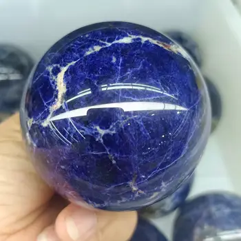 Natural Linha Azul Pedra Bola De Cristal De Energia De Minério De Home Office Presente Da Decoração Do Reiki Cura Desmagnetização Ornamentos