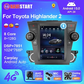 NAVISTART Tesla IPS Para Toyota Highlander 2 2007 - 2013 Android 10 auto-Rádio Multimédia 4G WIFI Carplay DSP N.º 2 din DVD Player