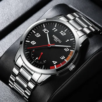 NIBOSI Nova Marca de Luxo Masculina Calendário Relógio de Quartzo para Homens de Negócios Relógios Luminosos Militar Impermeável Relógio Relógio Masculino
