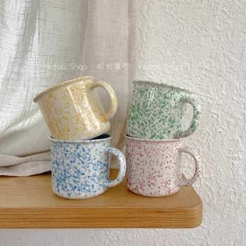 Nordic Canecas de Cerâmica Criativa de respingos de tinta Copos de 300ml de Café Caneca de Chá Para a Mãe, Amigos, Decoração da Casa