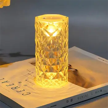 Nordic Cristal LED Lâmpada de Tabela Recarregável Bar Leve Toque de Dimmable de Ouro Lâmpada de Mesa de Sala de estar Quarto de Hotel Armário de Cabeceira