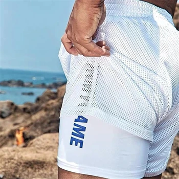 Nova Moda Homens Esportivos Encalhar Shorts Calças De Algodão Musculação Calça Fitness Curto Corredor Casual Academias Homens Shorts