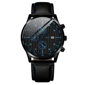 Nova Moda Relógios Mens Impermeável Três Olhos de Data do Dia Relógio para Homens Calendário de Quartzo relógio de Pulso Callant Relógio Masculino Relógio