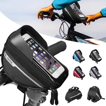 Nova Moto Bag duplo Frontal Moldura Superior do Tubo de Ciclismo Saco à prova d'água Com o Caso do Telefone Touchscreen do Portátil Moto Triângulo Saco de MTB Pack