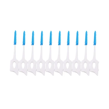 Novo 40 Pcs Push-Pull Escova Interdental Goma De Fio Dental Ortodôntica Escova De Arame Escova De Dentes Oral Cuidados Com Um Palito De Dentes Escova De