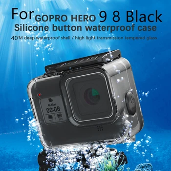 Novo do Silicone Botão 60M caixa à prova d'água Caso para GoPro Hero10 9 8 Preto de Montagem de Câmera de Mergulho de Proteção Subaquática Mergulho Tampa