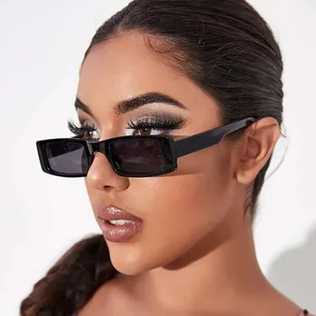 Novo Retângulo Pequeno De Óculos De Sol A Mulher Marca De Luxo De Praça De Óculos De Sol Da Moda Feminina Personalidade Retro Luneta De Soleil Femme