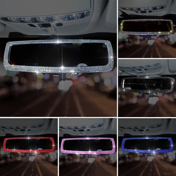 Novo Strass Espelho Retrovisor de Carro Carro Charme Bling Espelho Retrovisor de Capa cor-de-Rosa para as Meninas Auto Acessórios Interior para Mulher