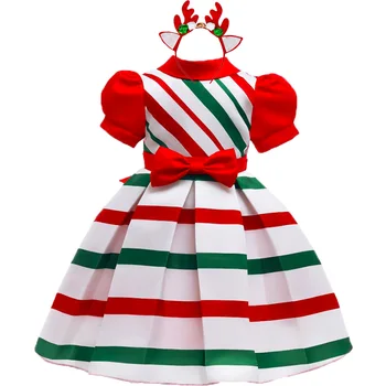 O Bebê Meninas De Natal Distribuído Princesa Vestidos De Festa Com Arco Crianças De Verão, Outono Casamento Elegante Vestidos De Roupas 4 6 8