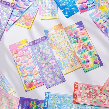 O coreano Ins Cor Bolha Tema Goo Cartão Adesivo DIY Scrapbook Diário Telefone Caso Álbum Estrelas Perseguindo Presente Decoração