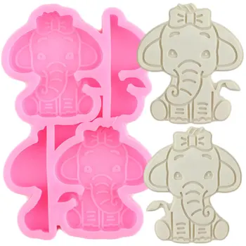O Dumbo Elefante Bebê Inspirado Palha Topper Molde De Silicone Fondant De Decoração Do Bolo De Chocolate Do Molde Chaveiro Moldes De Resina Epóxi