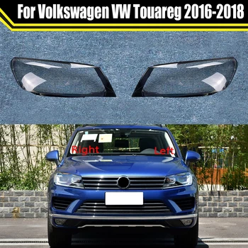 O Farol do carro da Tampa da Lente Vidro Shell Farol Transparente Abajur Auto Lâmpada da Cabeça de Caps Para Volkswagen VW Touareg de 2016 2017 2018