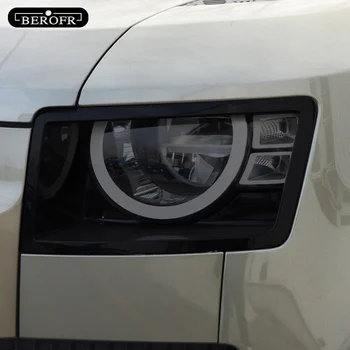 O Farol do carro Película Protetora Para Land Rover Defender 2020-2022 Farol de Restauração Preto TPU Transparente Autocolante Accessorie