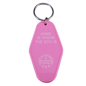 O lar é Onde o cão é o Chaveiro Atrevida cor-de-Rosa Motel Etiqueta de Chave Presente Perfeito para o cão mães, pais!
