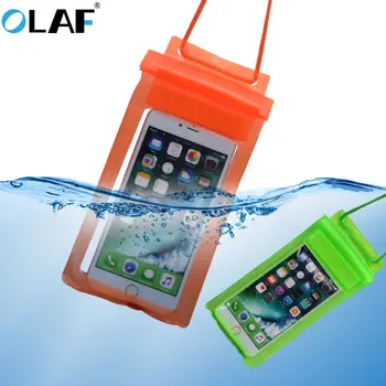 Olaf caixa estanque Submarina PVC Pacote de Bolsa de Mergulho Saco Para iPhone XS Max XR 7 Caso de Telefone Celular Para Samsung Xiaomi Huawei