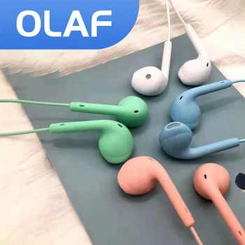 Olaf Portátil Esporte 8 Cores Fone de ouvido com Fio Super Bass Com Built-in Microfone de 3,5 mm De Ouvido com Fio de Mãos Livres Para Smartphones