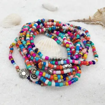 OMY simples missangas pulseira de metal para mulheres meninas de moda tartaruga sofá coração braceletes frisados de praia jóias