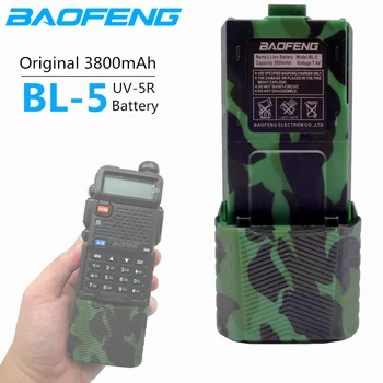 Original Baofeng UV-5R 3800 mAh Ampliar BL-5 7.4 V Li-na Bateria Recarregável para Baofeng UV 5R UV5R UV-5RE Plus BF-F8+