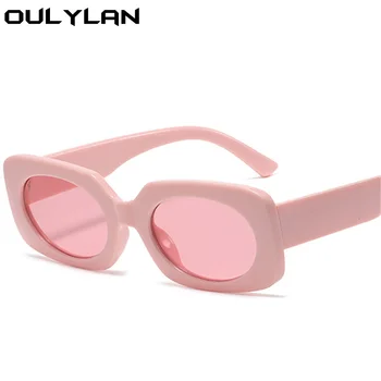 Oulylan Mulheres Quadrado Óculos de sol de Marca de Moda de Designer de cor-de-Rosa de Óculos de Sol para Homens Candy Color Trend Y2K Óculos Senhora UV400