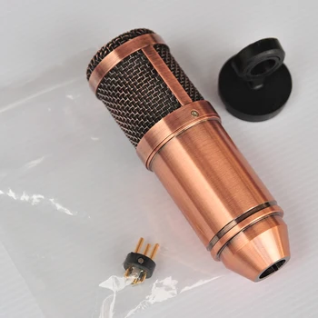 Ouro Cinza Marrom Metal DIY Microfone Corpo da Carcaça Mic Caso Shell
