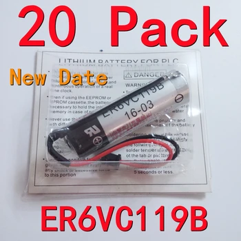 PACOTE com 20 Original Fresca Data ER6V ER6VC119B Bateria 3,6 V 2000mAh PLC Baterias de Lítio Com pinos Pretos