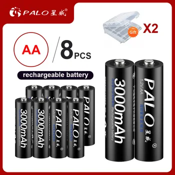 PALO 2a bateria recarregável AA de 1.2 V AA 3000mAh Ni-MH Pré-carregada Bateria Recarregável 2A Baterias para microphon Câmera de brinquedo carro