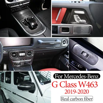 Para A Mercedes-Benz Classe G W463 19-20 Interior Do Carro Real De Fibra De Carbono Centro De Janela Do Painel De Controle Botão De Quadro Adesivo Acessórios
