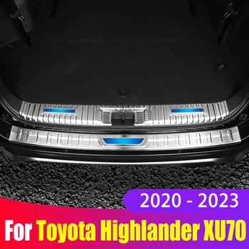 Para a Toyota Highlander XU70 2020 2021 2022 2023 Auto Carro pára-choque Traseiro Pé Placa de Tronco Soleira da Porta da Guarda, Protetor cobre Acessórios