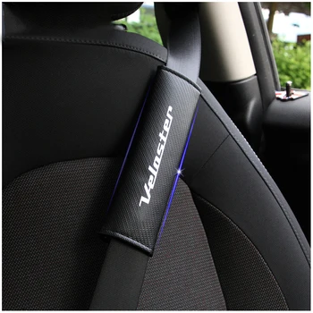 Para Hyundai Veloster Carro de Segurança Arnês de Cinto de segurança de Ombro Ajustador de Almofada Capa de Fibra de Carbono Tampa de Proteção do Estilo Carro 2pcs