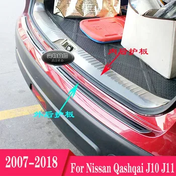 Para Nissan Qashqai J10 J11 Parte Traseira De Aço Inoxidável De Trás Do Tronco Peitoril De Chinelo Placa De Proteção Do Pedal 2007 2008 2009-2018 Acessórios
