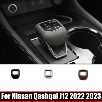 Para Nissan Qashqai J12 X-Trail Desonestos T33 2021 2022 2023 ABS madeira Interior Cabeça de Engrenagem Botão Shift Tampa Guarnição de Decoração, acessórios