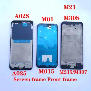 Para Samsung Galaxy A02s M01 M21 M30s A025 M015 M215 M307 LCD Frontal de Habitação Meio do painel Frontal Moldura Moldura de Peças de Reposição