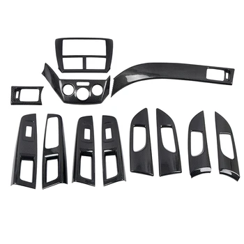Para Subaru WRX STi 2007-2013 Carbono Estilo Interior Dashboard do Console de Identificadores de Taças de Janela Interruptor com Botão Tampa do Painel de Guarnição