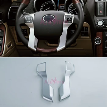 Para Toyota Land Cruiser 150 Prado LC150 FJ150 2010-2017 Interior Cobertura de Volante Guarnição de Carro do Cromo Estilo Acessórios