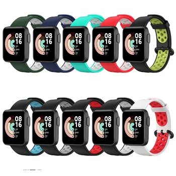 Para Xiaomi Mi Assistir Lite Alça De Silicone Respirável Duas Cores De Esportes Watchbands Para Redmi Relógio De Pulseira Bracelete Correa