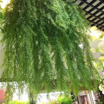 Pendurado na parede falso plantas videiras de decoração de quarto de grama plástica flores artificiais plante a decoração do jardim verdes 82cm