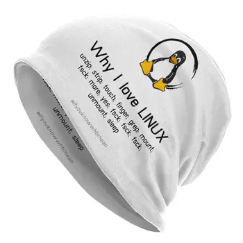 Pinguim do Linux,o Tux Pinguim do Linux Caps Hip Hop de Esqui Skullies Beanies Chapéus Unissex, Feminino Verão Quente de Dupla utilização Gorro de Tricô Chapéus