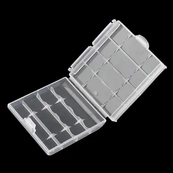 Plástico branco Bateria de Armazenamento de Caixa de Case Capa Suporte Transparente de Plástico Rígido para 4 Pcs AA, Pilhas AAA ZC163500 ACEHE