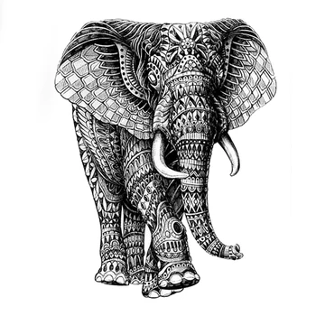 Poderoso Deus-Elefante Impermeável Tatuagem Temporária adesivo de alta qualidade elefante Mecânico Falso mangas Tatuagem Tatoo Henna