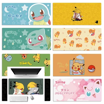 Pokemon Mouse Pads Pikachu, Squirtle Grande Anime Mousepad Gamer Bonito Kawaii Gaming Mouse Pad De Moda Grande Mesa Laptop Notebook Mat