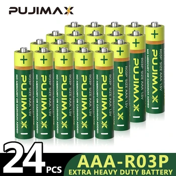 PUJIMAX 24pcs AAA de 1,5 V R30P Carbono-Zinco Descartáveis Seco Bateria Para Relógio com Alarme de Controle Remoto de Mouse Equipamentos Eletrônicos Durável