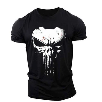 Punisher Crânio gráfico de t-shirts Para os Músculos Homens t-shirt de roupas Esportivas ao ar livre Leve, Fino E Respirável elasticidade T-Shirts