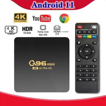 Q96 Mini-Venda Quente Inteligente Caixa de TV Android 11.0 Amlogic S905L Quad-Core De 2,4 G WIFI HD 4K H. 265 Youtube Media Player Set-Top Box