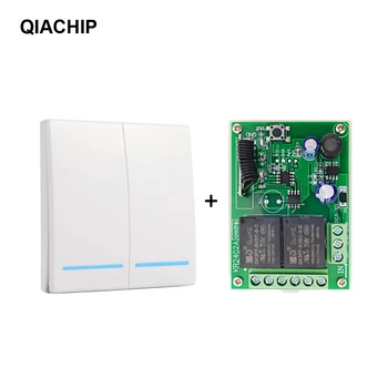 QIACHIP 433.92 Mhz RF Controle Remoto Interruptor da C.C. 5V 12V 24V Receptor 86 Painel de Parede 2 botão de DIY Quarto Lâmpada sem Fio smart Luz
