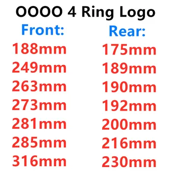 Quatro Anéis Logotipo Emblema do Carro de Grelha Dianteira, Traseira, Tampa do porta-malas Emblema Adesivos Para A1 A3 A4 A5 A6 A7 S3 S4 S5 S6 RS3 RS4 RS5 RS6 Q3 Q5 Q7