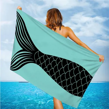 QUENTE Microfibra impressa toalhas de praia personalizado apenas cauda de Sereia impresso toalha de banho de natação limpar o suor praia assento toalha 70*140 cm