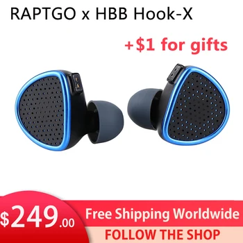 RAPTGO x HBB Gancho-X hi-fi Fone de ouvido 14.2 mm Planar Diafragma do Controlador+PZT Controlador In-Ear Monitor de Abrir-volta Cavidade