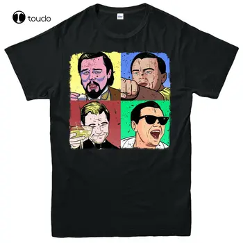 Rei Dos Memes T-Shirt, Leonardo Dicaprio Rindo & Beber Rindo Engraçado Tops, T-Shirt